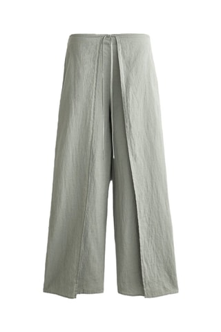 Pantalon en lin - Vert sauge