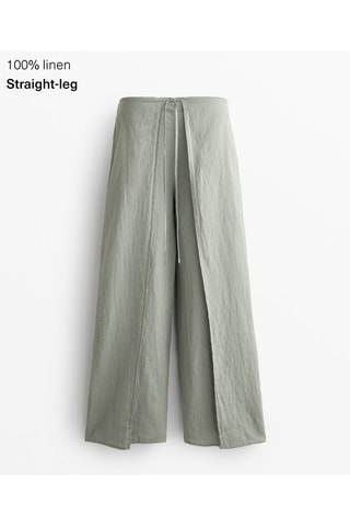 Pantalon en lin - Vert sauge