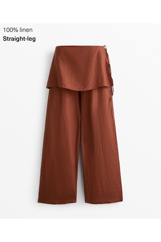 Pantalon palazzo en lin - Marron