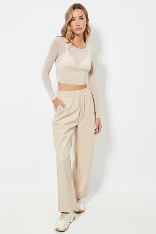 Pantalon taille haute - Beige