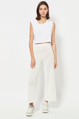 Pantalon 7/8 taille haute - Blanc