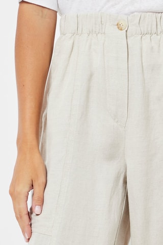 Pantalon 7/8 en lin - Beige