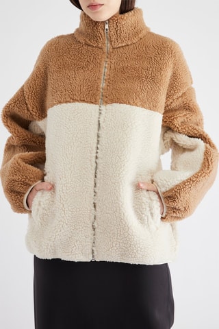 Veste - Blanc et marron