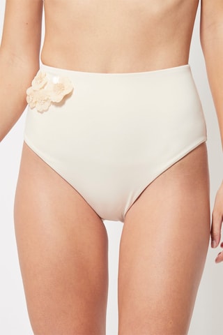 Bas de maillot taille haute Beige