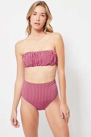 Bas de maillot taille haute Rose