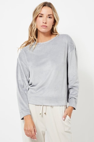 T-shirt de pyjama en velours - Gris clair