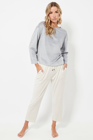 T-shirt de pyjama en velours - Gris clair