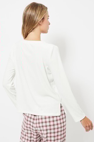 T-shirt de pyjama regular en velours - Blanc