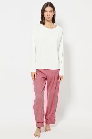 T-shirt de pyjama relaxed en velours - Blanc