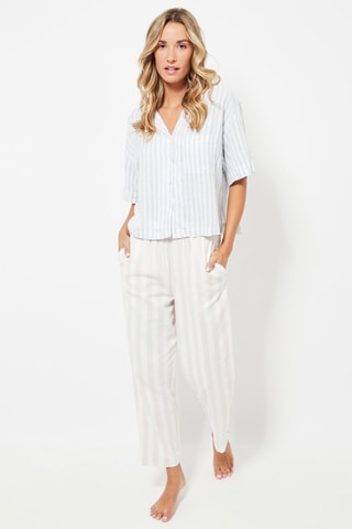 Chemise de pyjama en lin - Blanc