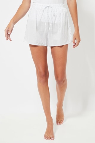 Short de pyjama taille haute - Blanc