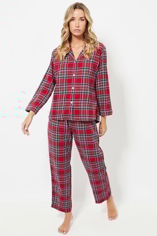 Pantalon de pyjama taille haute - Rouge