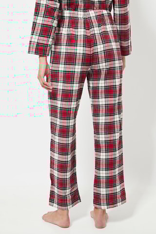 Pantalon de pyjama taille haute - Ecru et rouge
