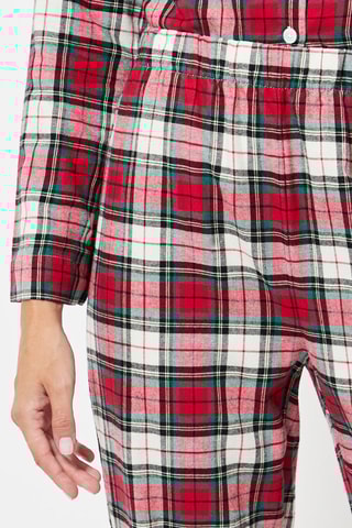 Pantalon de pyjama taille haute - Ecru et rouge