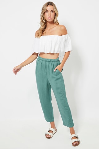 Crop top en lin - Blanc