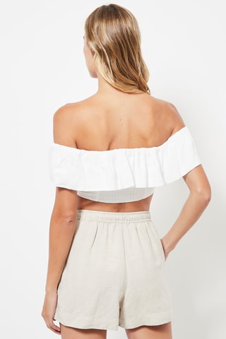 Crop top en lin - Blanc