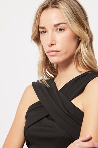 Crop top drapé Noir