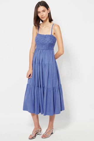 Robe midi en lin - Violet