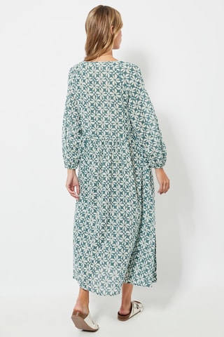 Robe midi - Ciel et blanc