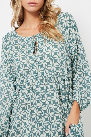 Robe midi - Ciel et blanc