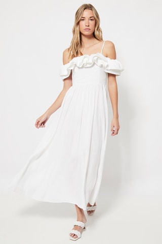 Robe longue en lin Blanc