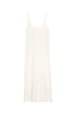 Robe droite en dentelle - Blanc