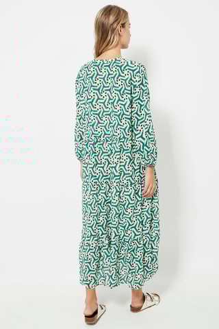 Robe midi - Turquoise et blanc