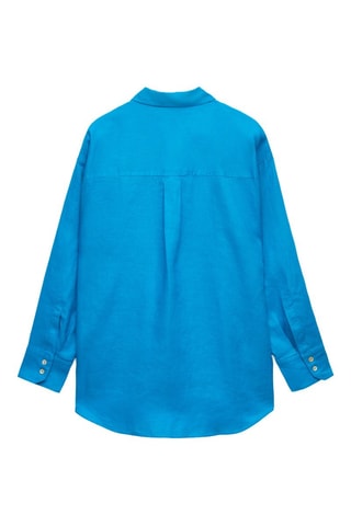 Chemisier en lin - Bleu