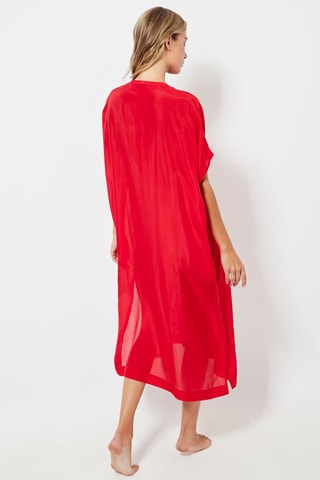 Kaftan en soie - Rouge