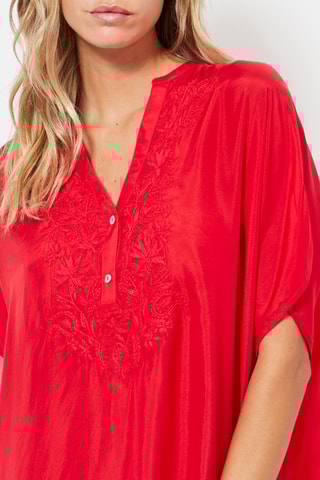Kaftan en soie - Rouge