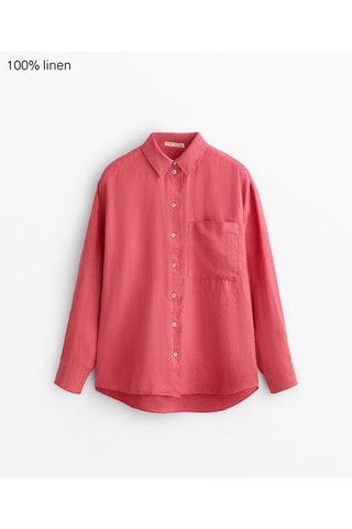 Chemise relaxed en lin - Rose
