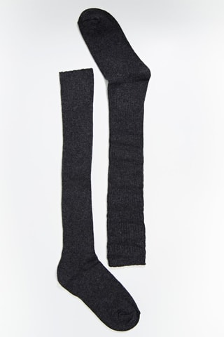 3 paires de chaussettes hautes en laine et cachemire - Anthracite