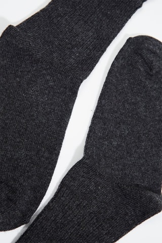 3 paires de chaussettes hautes en laine et cachemire - Anthracite