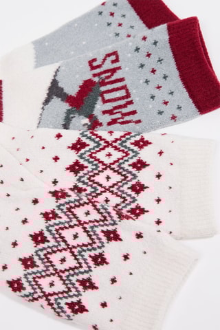 2 paires de chaussettes - Rouge et gris