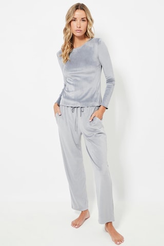 T-shirt en velours - Gris clair