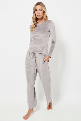 T-shirt en velours - Gris