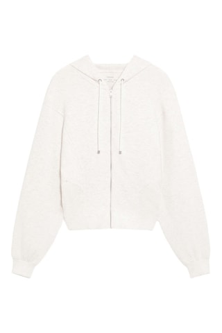 Sweat à capuche - Blanc chiné