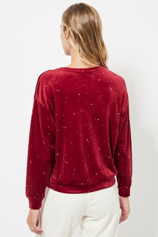 Sweat en velours - Rouge