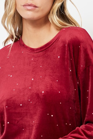 Sweat en velours - Rouge