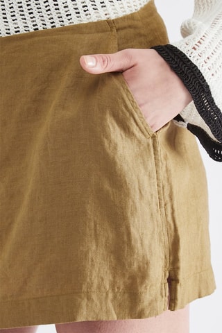 Minijupe en lin - Kaki