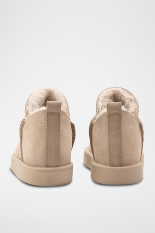 Bottines fourrées en cuir - Beige