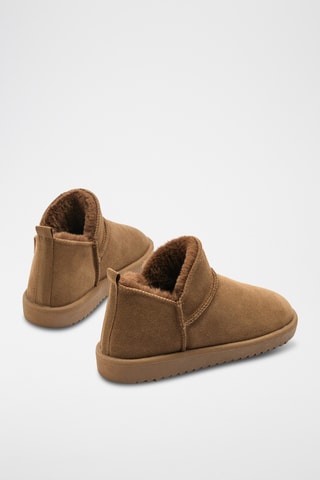 Bottines fourrées en cuir - Marron