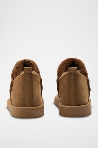 Bottines fourrées en cuir - Marron