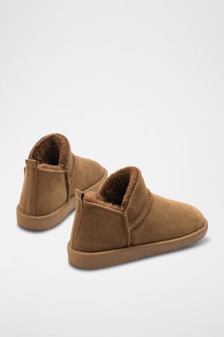 Bottines fourrées en cuir - Marron