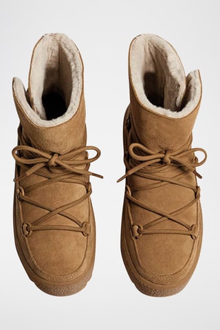 Bottines fourrées en cuir - Marron