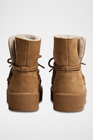 Bottines fourrées en cuir - Marron