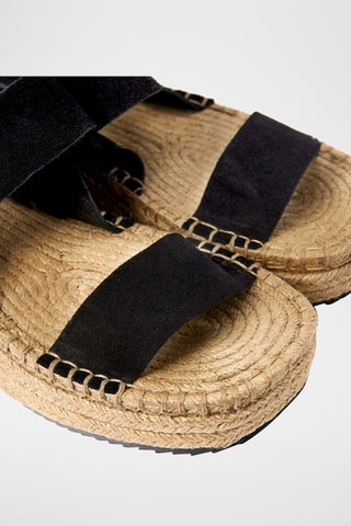 Sandales plateformes en cuir - Noir