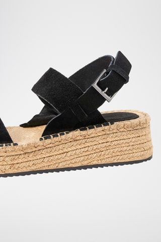 Sandales plateformes en cuir - Noir