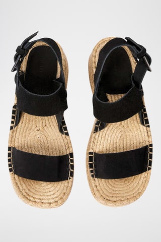 Sandales plateformes en cuir - Noir