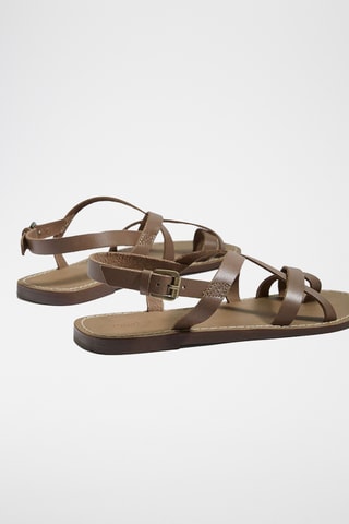 Spartiates en cuir - Marron